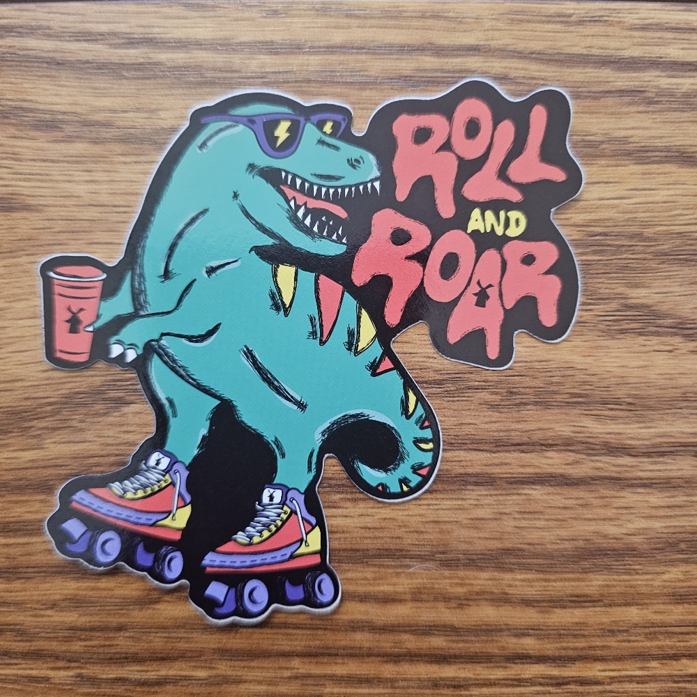 Dutch Bros Colorful Dinosaur Sticker